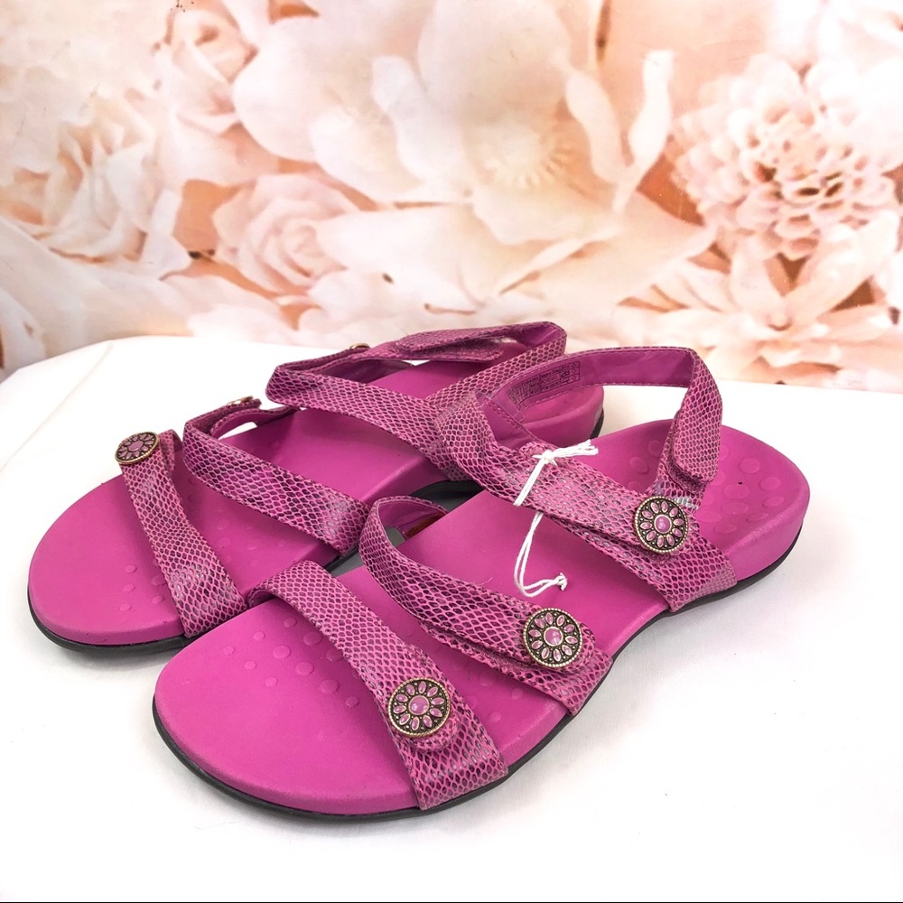 Vionic orthaheel pink shoes sandals Velcro 7
